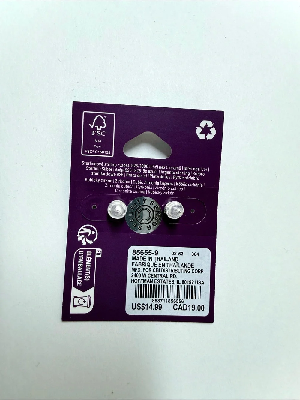 Luxe by Claire's Sterling Silver Cubic Zirconia Stud Earrings